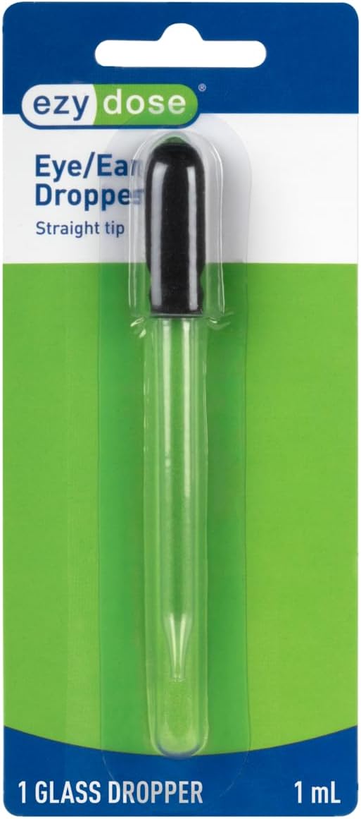 EZY DOSE Ear and Eye Medicine Dropper for Liquid Medicine, 1ml Capacity Glass, Deliver Correct Dose, 12 Count, Convenient and Easy to Use, BPA Free, Made in The USA