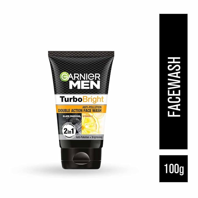Garnier Men Power White Anti-Pollution Double Action Facewash, 100gm