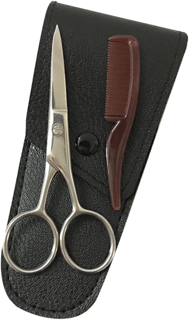 NOLITOY 3sets Stainless Steel Eyebrow Scissors Mustache Trimming Shears Brow Grooming Kit Hair Salon Tool