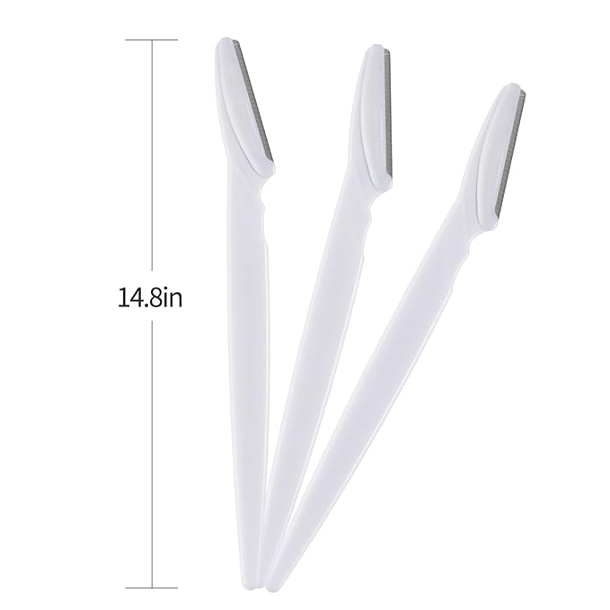 40pcs Eyebrow Razor for Women, Face Shaver Kit Dermaplaning Tool for Peach Fuzz Removal, Stainless Steel Blades with Protective Covers | Eyebrow Trimmer, Facial Hair Removal (White)