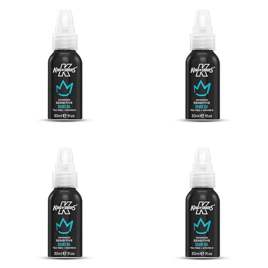 King of Shaves Sensitive Advanced Shaving Oil With Handy Pump QUAD PACK 1.01 fl oz