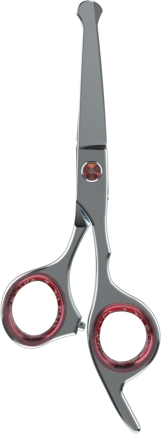 Mustache Scissors for Men 5.5 Inch – Premium Stainless Steel Mustache & Beard Trimming Scissors with Rounded Tips for Safe Precision Grooming, Nose, Eyebrow & Facial Hair Scissor (Red)