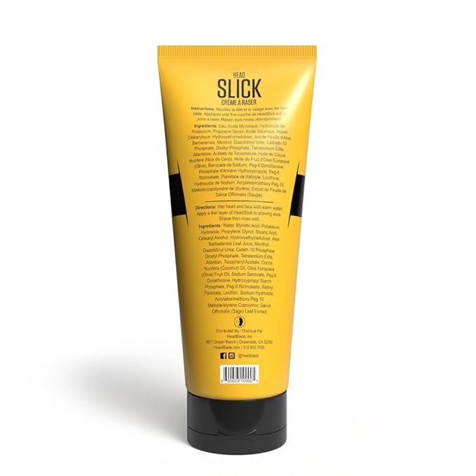 HeadBlade HeadSlick Shave Cream 8 oz for Smooth Headshaving for Bald Men, Helps with Irritation, Redness, & Razor Burn