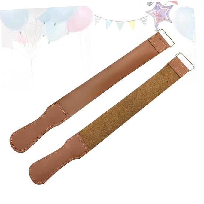 BESTYASH 2pcs Leather Strop Set Cowhide Sharpening Cloth for Straight Vintage Polishing Tool for Blades and Woodworking for Barbers and Shaving Enthusiasts