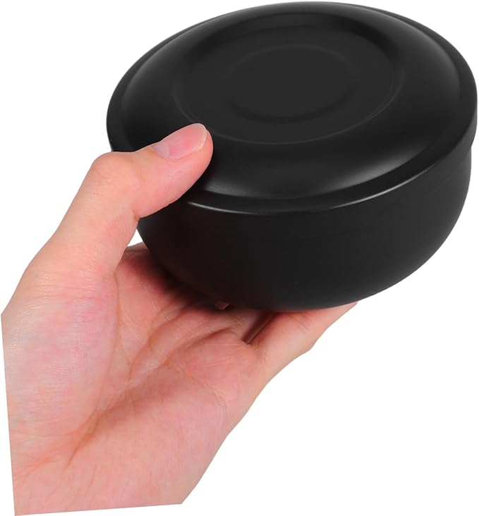 Zerodeko Stainless Steel Shaving Soap Bowl Lid Portable Shaving Accessory for Men Moisture Retaining Design Tool for Home and Travel