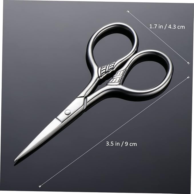 FRCOLOR Stainless Steel Beard Shears for Men Durable Mustache Scissors Precision Facial Hair Trimming Grooming Tool with Rust Resistant Silver