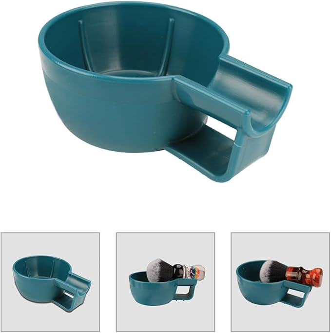 minkissy Shaving Soap Bowl for Men, Plastic Foaming Bowl with Wide Mouth, Thickened Anti-fall Design, Blue Small Soap Storage Container for Wet Shaving and Travel Use