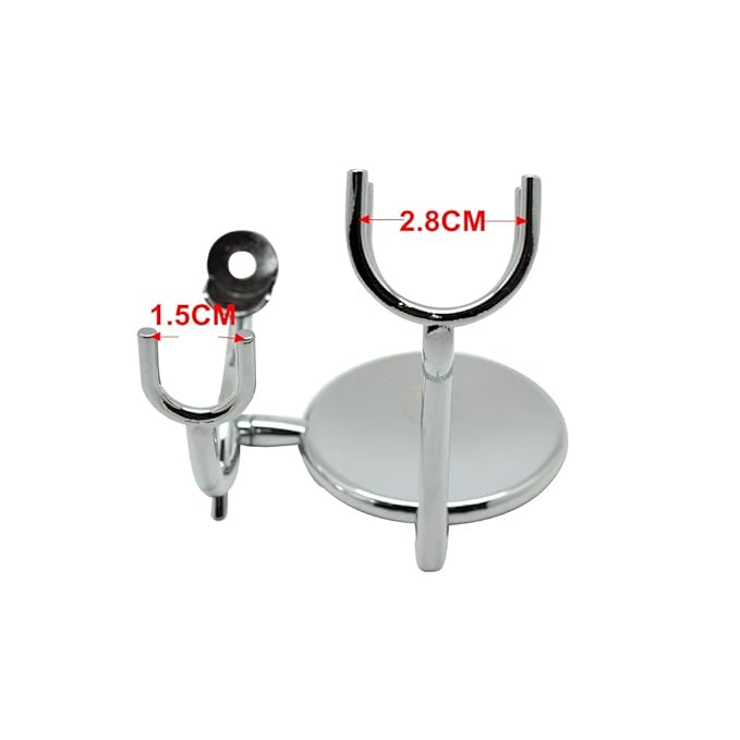 Anti Slip Chrome Metal Razor and Shaving Brush Stand Holder
