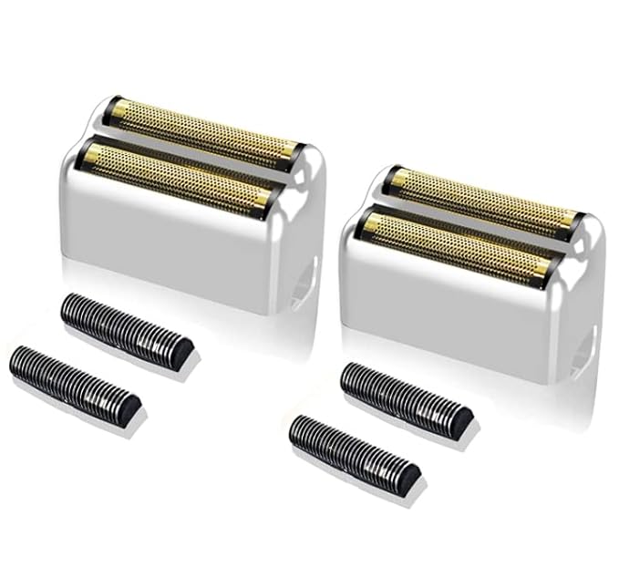 Replacment Foil and Cutter for Babyliss Pro MetalFX Double Foil Shavers Head，2 Count,Silver