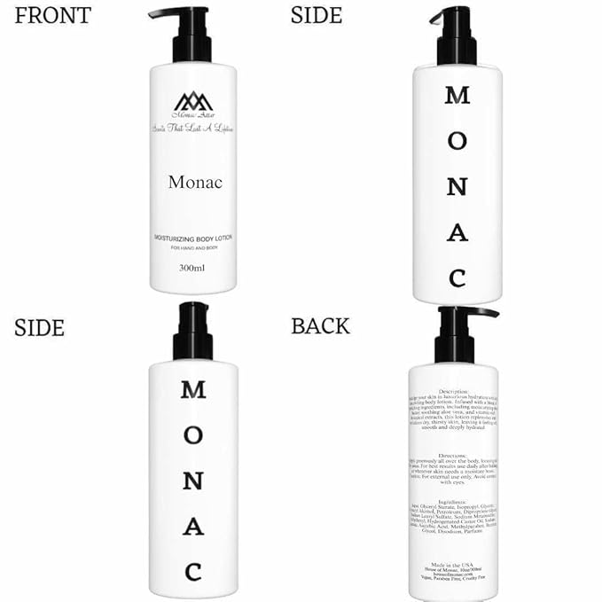 Monac Vanilla Powder Body Lotion Inspired by Vanilla Powder, Eau De Parfum, 10 oz/300ml, Unisex Long Lasting, Luxury Made Affordable