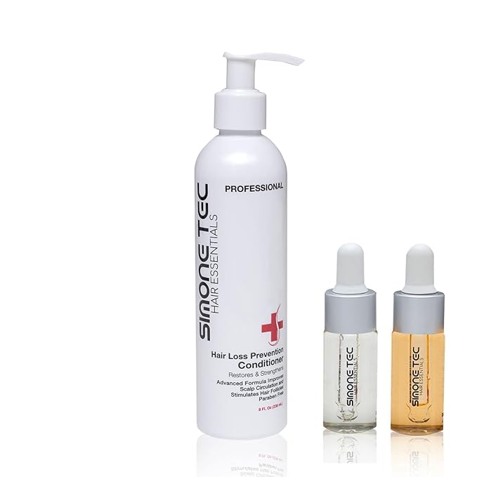 Simone Tec Prevention Hair Loss Conditioner 8Fl Oz | Restore and Strengthen Formula, Scalp Circulation Stimulator | Dx2-Dixidox Phase 1 and DNA-Pollen Phase 2 10ml Promo Included
