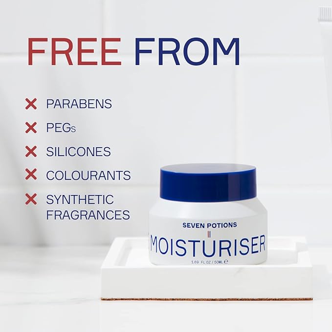 SEVEN POTIONS Anti Ageing Moisturizer for Men 1.69 FL OZ – Fragrance Free, Fast Absorbing Face Cream – Helps Prevent Fine Lines and Wrinkles – Hydrates Skin – Natural, Vegan, Cruelty Free