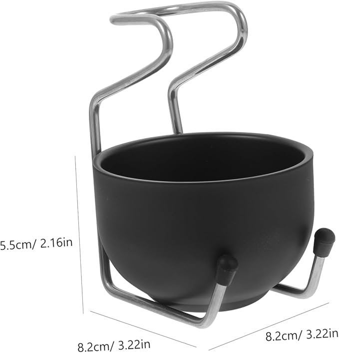 NOLITOY 1set Stainless Steel Shaving Soap Bowl Stand Portable Metal Bowl for Beard Grooming Lightweight and Men Shaving Kit for Home and Travel Use