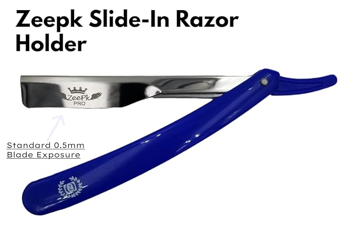 Zeepk Premium Shaving Razor para Hombre – Navaja Profesional para Barba con 10 Blades – Afeitadora Recta de Acero Inoxidable para Barberos y Uso Diario