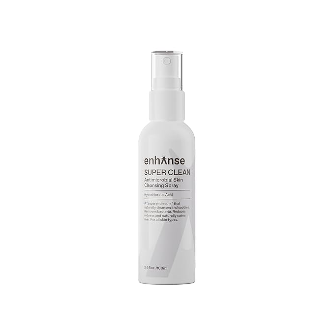 Super Clean, Hypochlorous Acid Spray, Helps Heal Acne Prone, Eczema & Itchy Rashes, No Rinse Cleaner, Use Post Workout, Post Shave or Travel, Skin Care for Men, All Skin Types, 100 mL