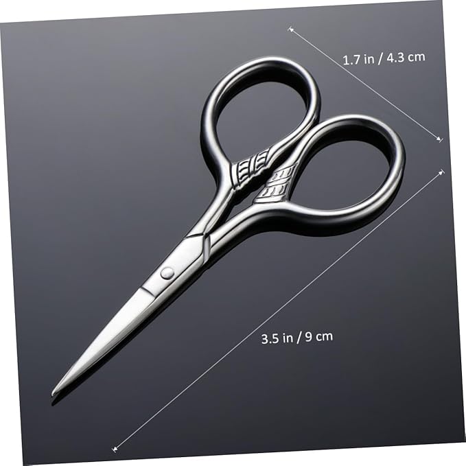 Ipetboom Men's Beard Scissors Mustache Scissors Hair Removal Stainless Steel Barber
