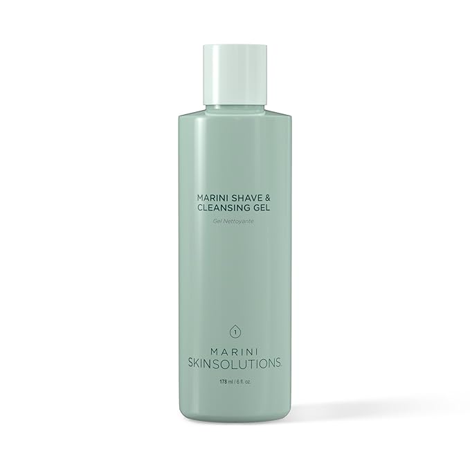 Marini SkinSolutions Shave & Cleansing Gel - Cleanses, Soothes Skin, Increases Glide & Reduces Irritation - Cruelty Free - Made in the USA - 6 fl oz