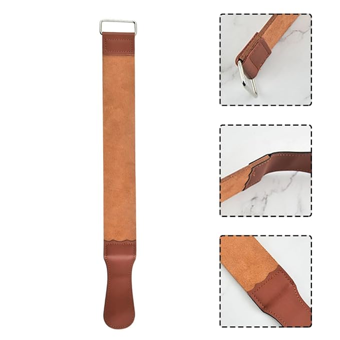 Sharpening Cloth Double-sided Straight Razor Strop for Hair Removal Barbering Stropping Leather for Razor