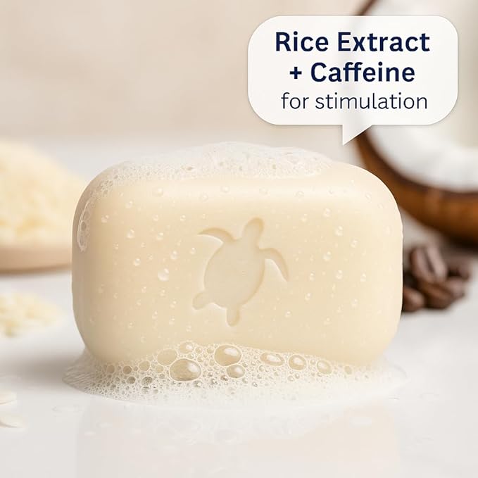 Rice Shampoo Bar for hair growth. For thinning Hair (all Types & Curly) - rice water scent - Volumizing, Mositurizing and conditioning - SLS & cruelty free 3.53oz (value size)