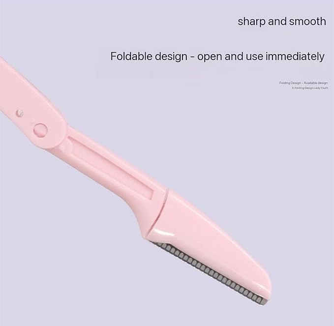 30 Pack Women's Eyebrow Razor Knife Facial Hair Shaver Folding Safety Cover Precision Trim for Fine Hair Random Color
