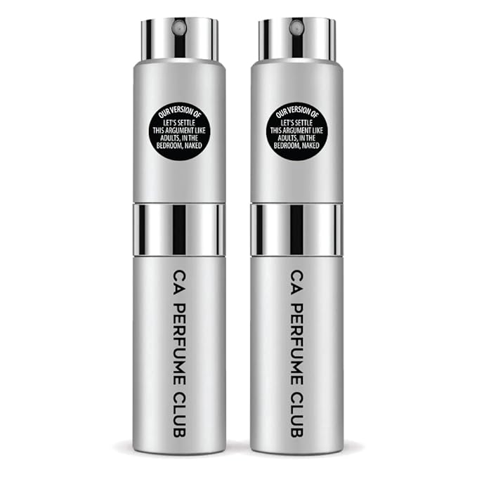 CA Perfume Impression of Let's Settle This Argument for Women and Men Amber Vanilla Scent Long Lasting Unisex Fragrance Eau De Parfum Travel Size Refillable Atomizer Spray 0.27 Fl Oz 8ml (Set of 2)