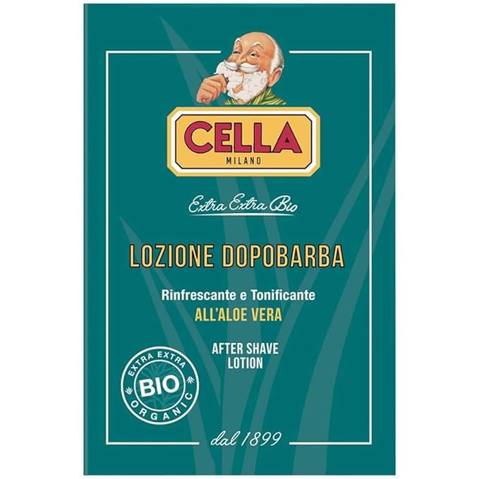 Cella Milano Aloe Vera After‑Shave Splash, 100 ml – Invigorates & Cools Skin with Classic Barbershop Scent – Made in Italy