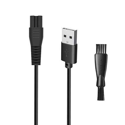 5V Charger Replacement for Ufree Beard Trimmer Charger Cord, USB Charger Cable Compatible with Ufree U-1176 Shaver with 1 Cleaning Brush, 3.3ft Power Cord