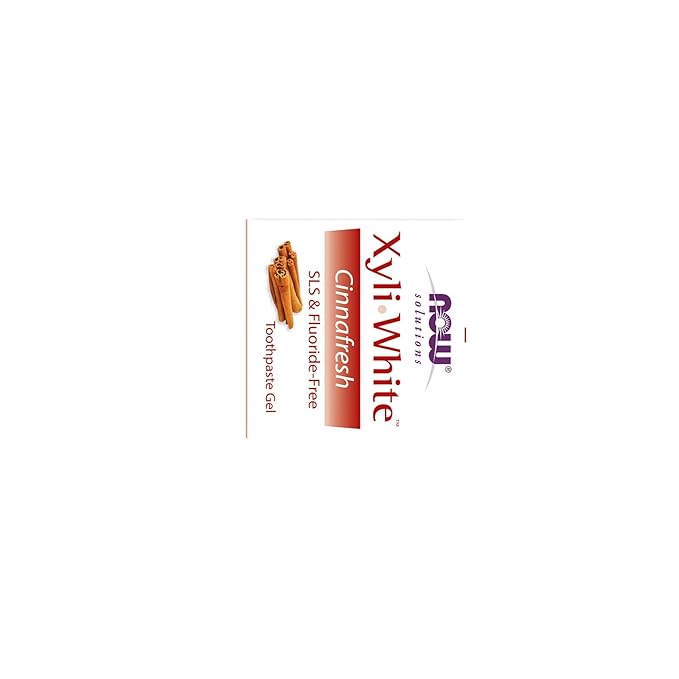 NOW Foods Solutions,Xyliwhite™ Toothpaste Gel,Cinnafresh,Cleanses and Whitens,Clean and Fresh Cinnamon Taste,6.4-Ounce,(Pack of 4)