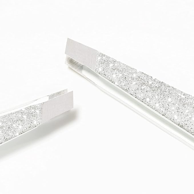 Tweezerman Exclusive Moon Dust Slant Tweezer - Hair Removal Tweezers, Stainless Steel