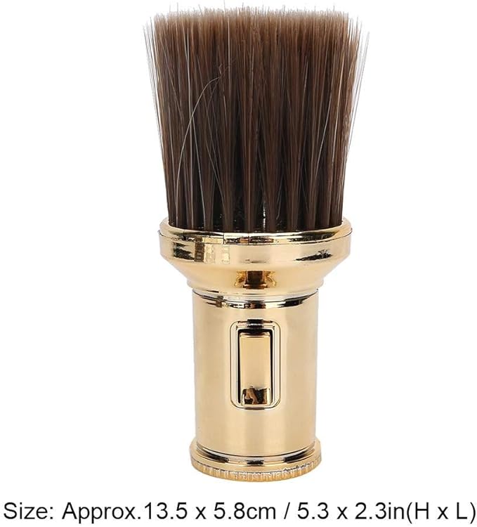 Hair Sweep, Multifunctional Neck Duster Brush Beard Shaving Brush Barber Brush for Barber Shop(Gold)