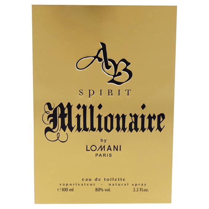 Lomani Ab Spirit Millionaire Eau De Toilette Spray for Men, Gold, 3.3 Ounce (Pack of 2)