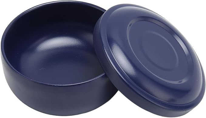 Brrnoo Men Shaving Soap Bowl with Lid, Shaving Bowl for Shaving Cream, Wet Shaving Kit Addition, Dark Blue Shaving Soap Cream Bar with Cover