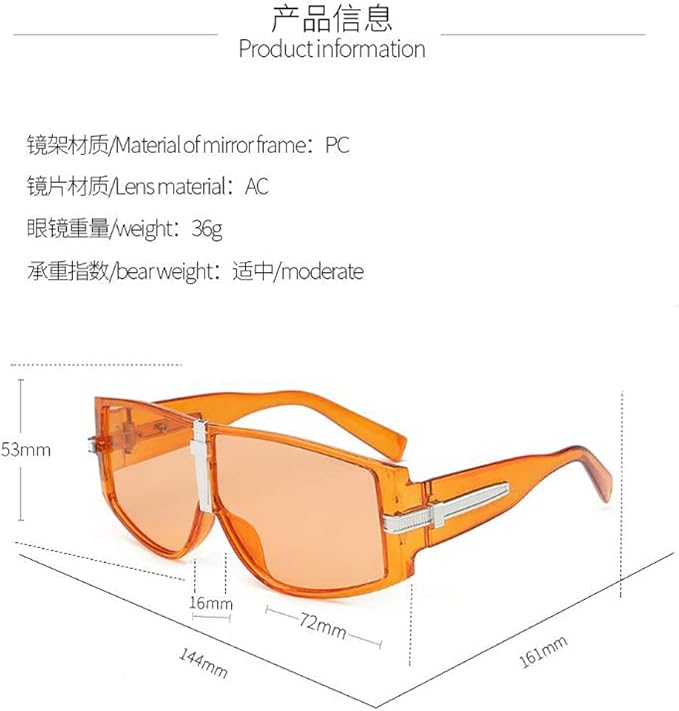 Full-enclosed wide-rim sunglasses new punk style hip-hop glasses men's UV protection sunglasses
