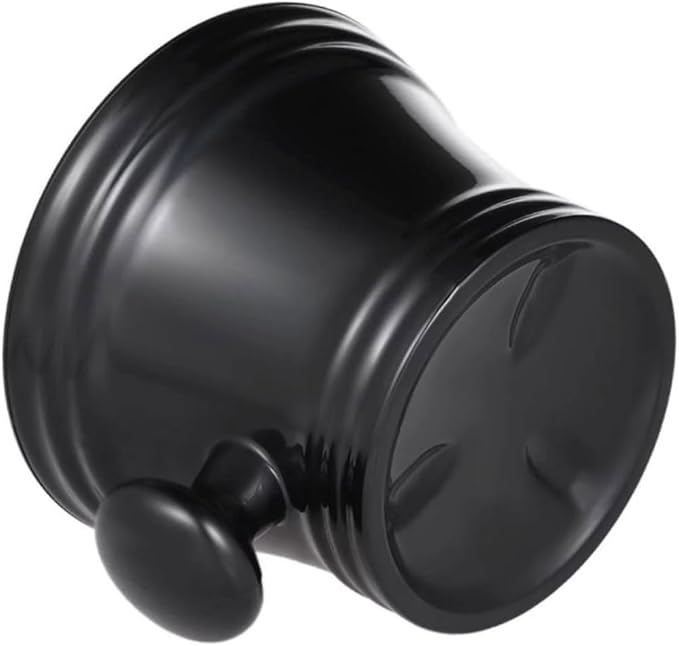 FRCOLOR Plastic Shaving Soap Bowl with Round Handle for Men Durable and Portable Shaving Bowl for Traditional Lathering Black Color
