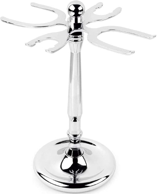 4 Prong Razors and Shave Brush Stand, Shaving Brush Holder Stand Tool, Shaving Accessories for Man, Holder, Holds 2 Double Safety Razors and 2 Shave Brushes (4 Holes)