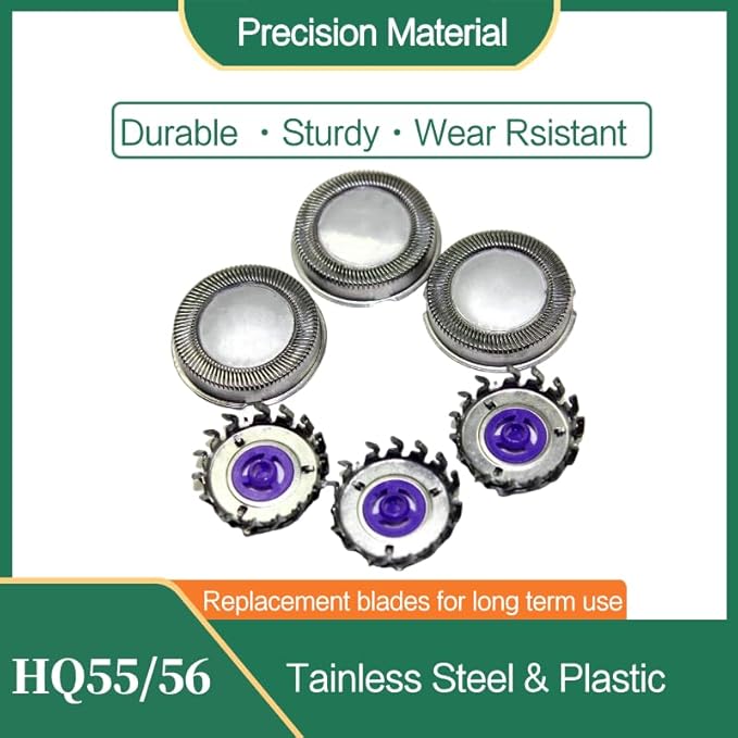3PCS HQ4 Replacement Heads Shaver Blades Fit for Norelco 5811XL 5801XL 5822XL HQ4 HQ55 HQ1 HQ3, Close-cutting Men's Electric Razor for a Smooth and Clean Shave