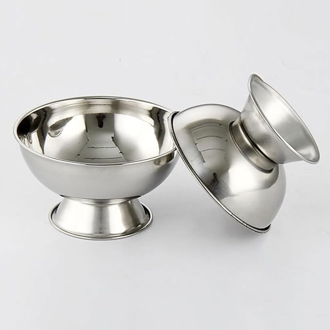 PRETYZOOM Reusable Stainless Steel Shaving Mug with Footed Shave Bowl 11cm Large Shaving Soap Bowl for Men Household Supplies