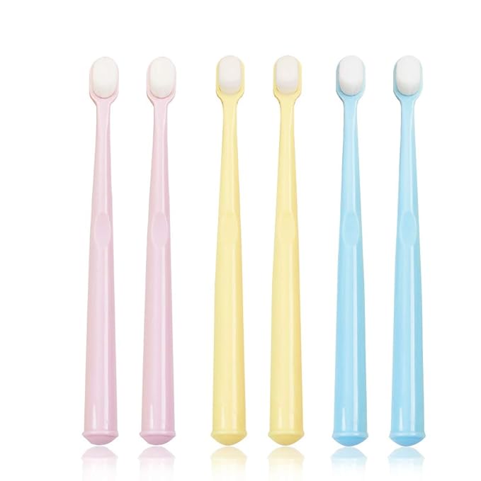 EasyHonor Baby & Toddler Extra Soft Toothbrush for Age 4-12 Years Old, with 10000 Soft Floss Bristle for Baby Gum Care. (6Pcs)
