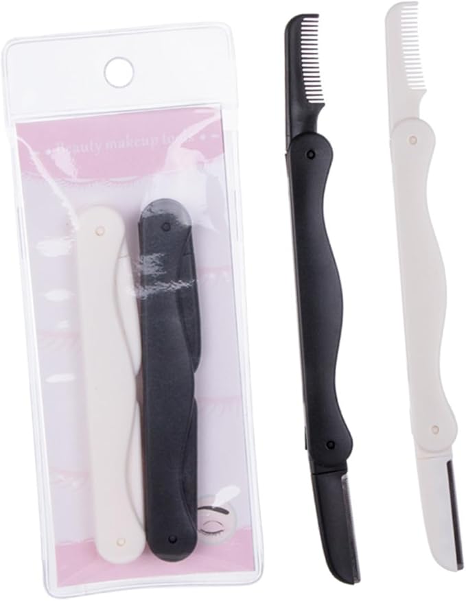 Beaupretty 12pcs Eyebrow Trimmer Set Double-sided for Precision Grooming Portable Hair Shaper Kit for Women Includes White Black White Options for Home and Outdoor Use