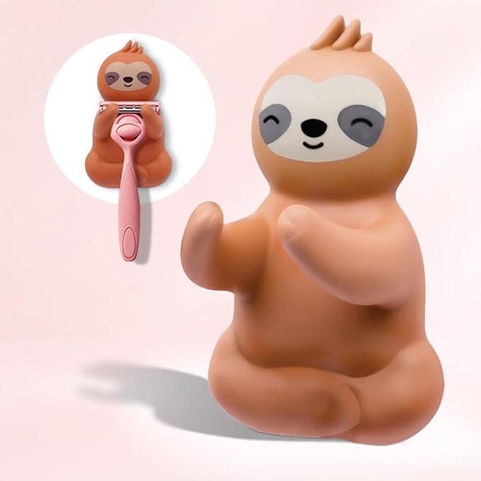 AGMDESIGN Cute Sloth Razor Holder for Shower, Women's Razor Hang in Shower, Animal Towel Hook, Funny Sloth Bathroom Decor Gifts for Men Women Wife Husband Boyfriend Girlfriend