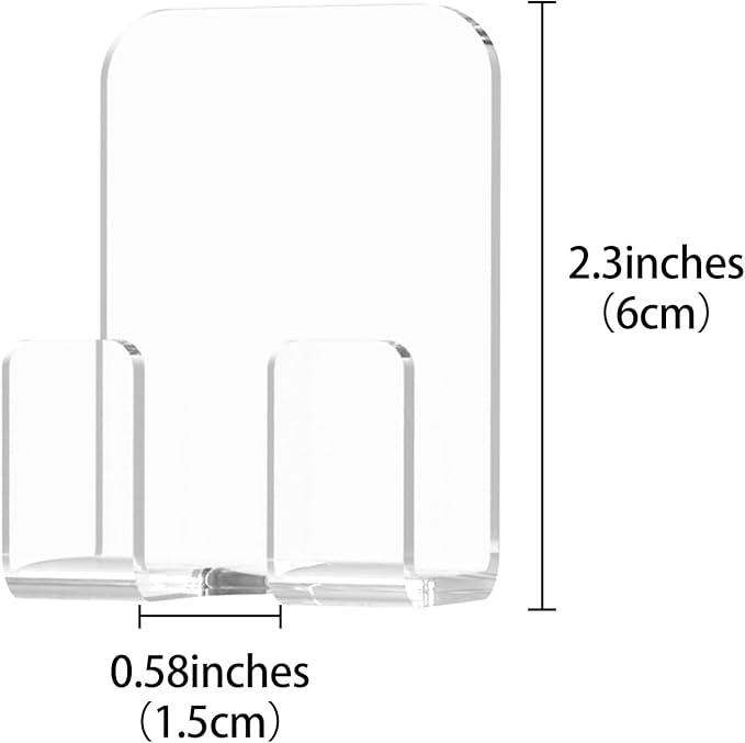 LUEXBOX 2 Pcs Acrylic Razor Holders for Shower Wall, Self Adhesive Waterproof Razor Rack for Bathroom, Compatible with Fusion 5 Proglide, Mach 3 Classic(Clear)