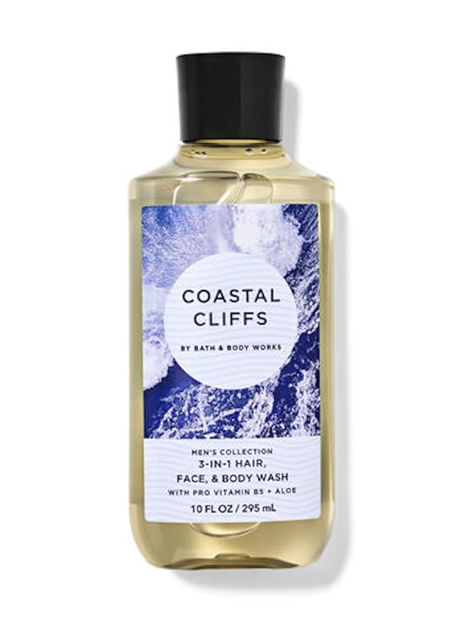 Bath & Body Works Bourbon Men's 3-IN-1 Hair & Body Wash 10 Oz. (Coastal Cliffs)