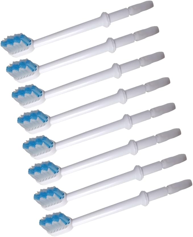 NOLITOY 2sets Replacement Brush Heads for Water Toothpick Accessories Durable Cleaning Tool Compatible with Oral Irrigators for Family Use Replace Every Months 8pcs*2