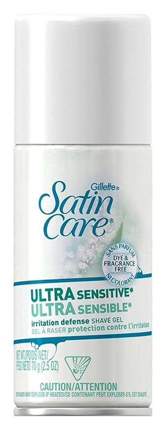 Gillette Satin Care Ultra Sensitive Irritation Defense Shave Gel, 2.5 Oz