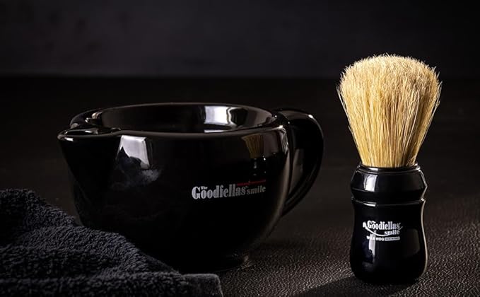 The Goodfellas’ Smile Wild Hog Shaving Brush by Omega Brushes – Pure Boar Bristle 57 mm, Traditional Wet Shaving Brush for Soap & Cream, Made in Italy