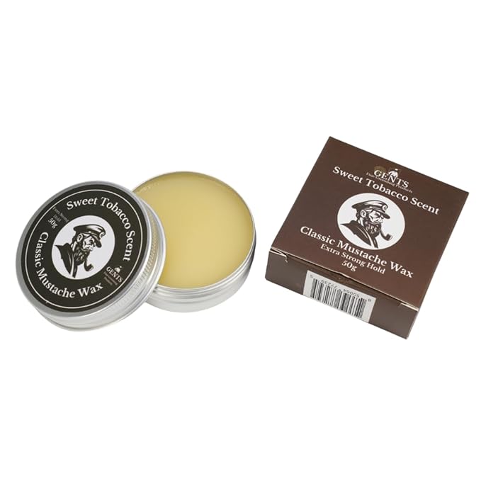 G.B.S Strong Hold Sweet Tobacco Scented Mustache Wax, Easy Application, Restyleable, long lasting hold with Styling Comb (1.7 oz) (Pack of 1, Sweet Tobacco)