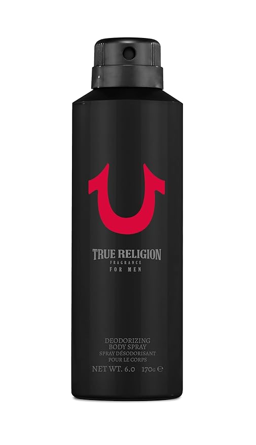 True Religion Body Spray for Men - Body Spray Cologne, EDT, All Over Men's & Boys Mist with Notes of Bergamot, Herbs & Cedarwood Fragrance - 6 fl oz