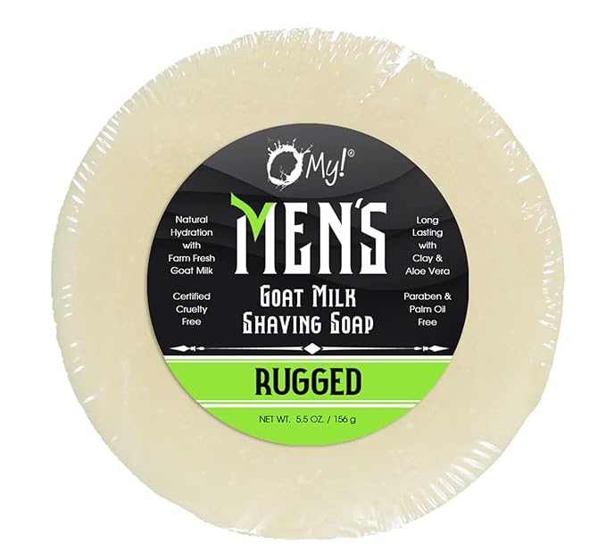O My! Goat Milk Shaving Soap Gift Box - Ocean Blue | Bundle of 3 | Begin your love for healthy, goat milk wet-shaving today with O My! | Paraben Free | Leaping Bunny Certified | Handmade in USA