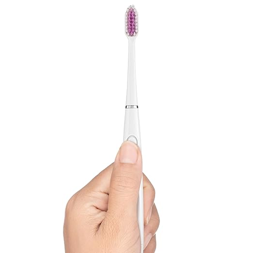 GUM Sonic Powered Toothbrush, Tapered Bristles Clean Below The Gumline, Bundle, White, 1 Handle(1 Count) + 2 Refills 2 Count(Pack of 1)