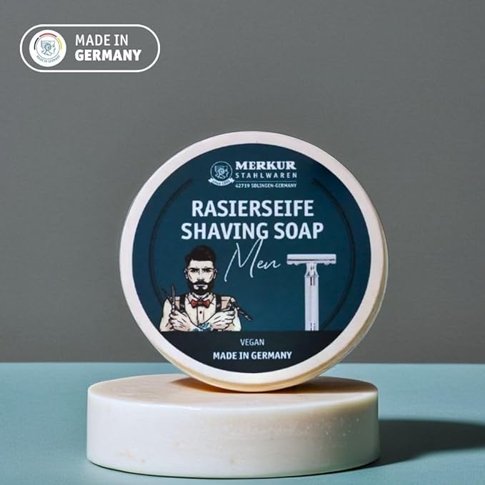 MERKUR Shaving Soap for Men | Vegan Shaving Soap | Smooth Shave | Lightly Fragranced | Perfect Lather | Moisturizing Hydrating & Gentle for All Skin Types - 100 Grams